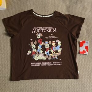Disney Mickey Mouse Critter Country Auditorium Brown Tee